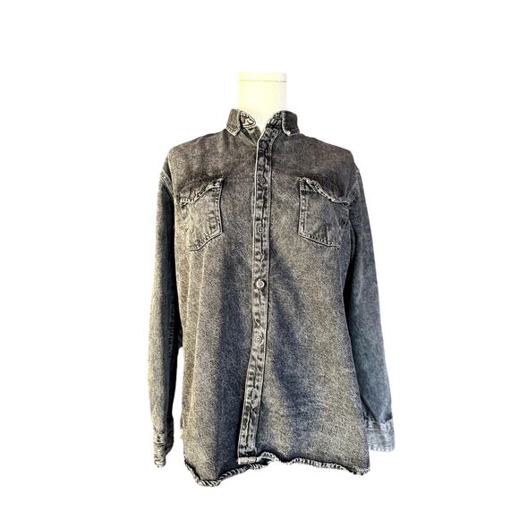 Dapper Boi Acid Wash Gray Long Sleeve Button Up - Picture 1 of 5